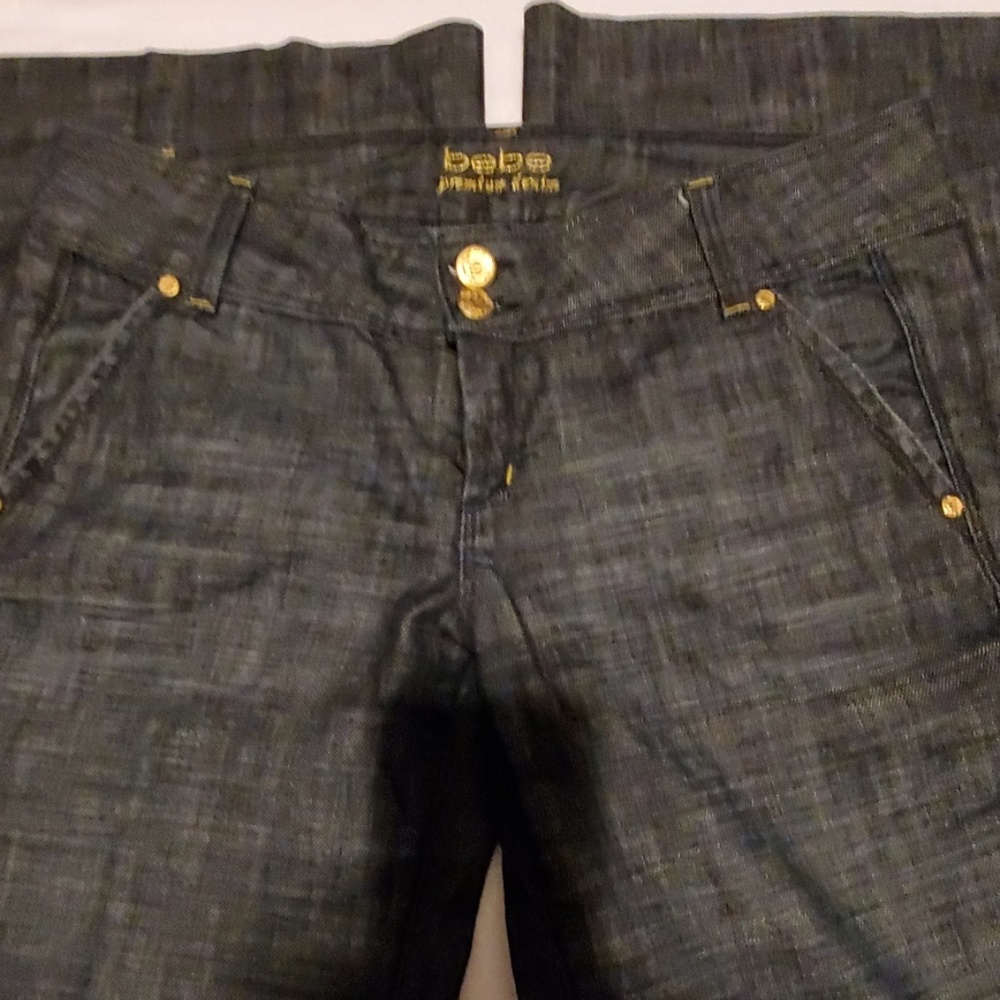 Bebe Dark Blue Flare Jeans Womens 30 Petite